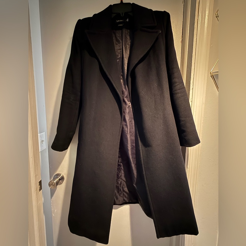 Midi Length Black Cashmere Blend Ralph Lauren Peacoat. Great Condition!